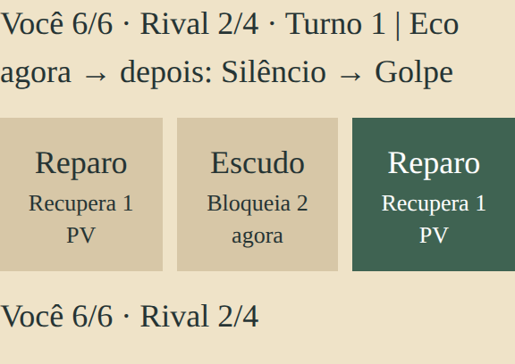Turno 1: fila Silêncio e Golpe